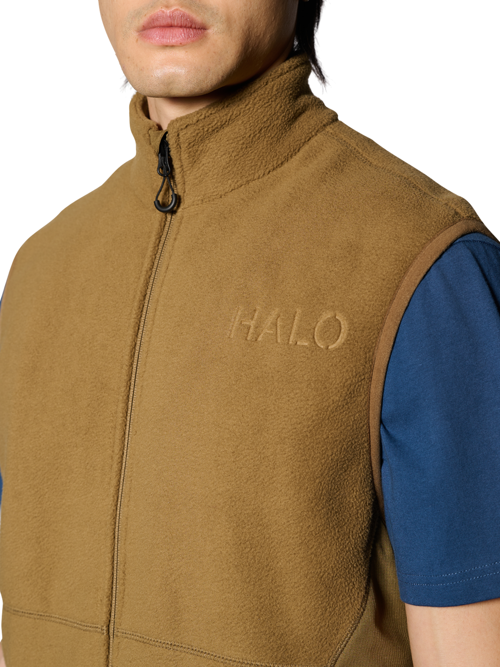 HALO ATW TEDDY FLEECE VEST, KANGAROO, model