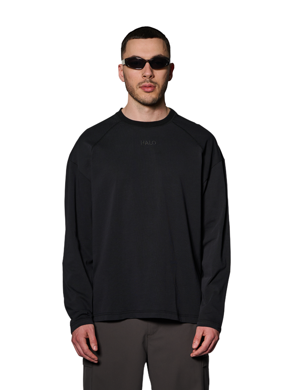 HALO CORDURA L/S T-SHIRT, BLACK, model