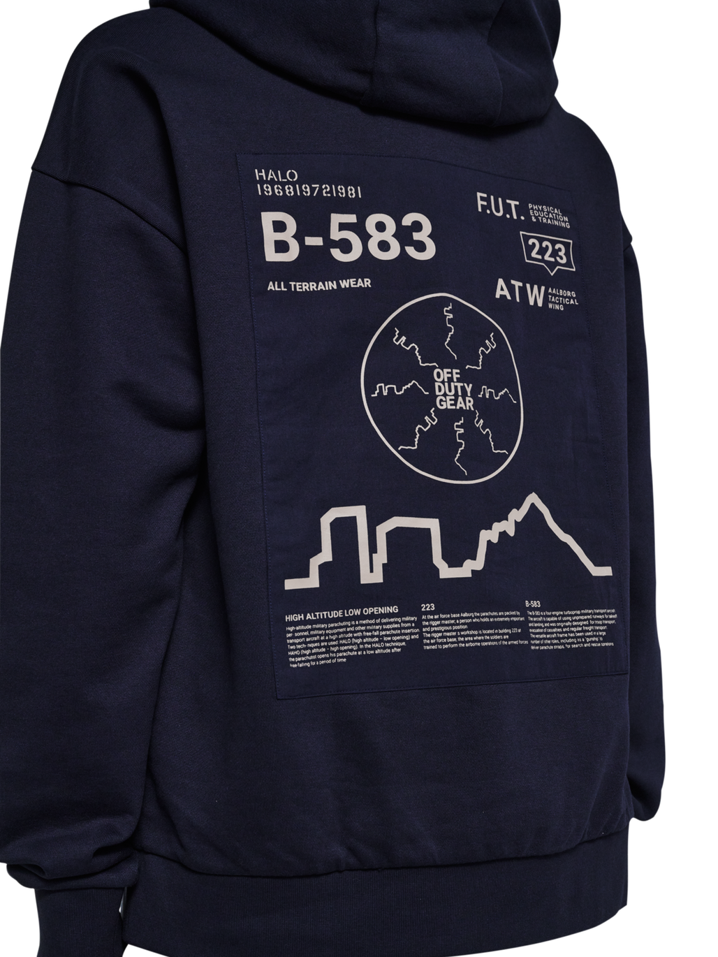 HALO GRAPHIC HOODIES, DEEP WELL, model