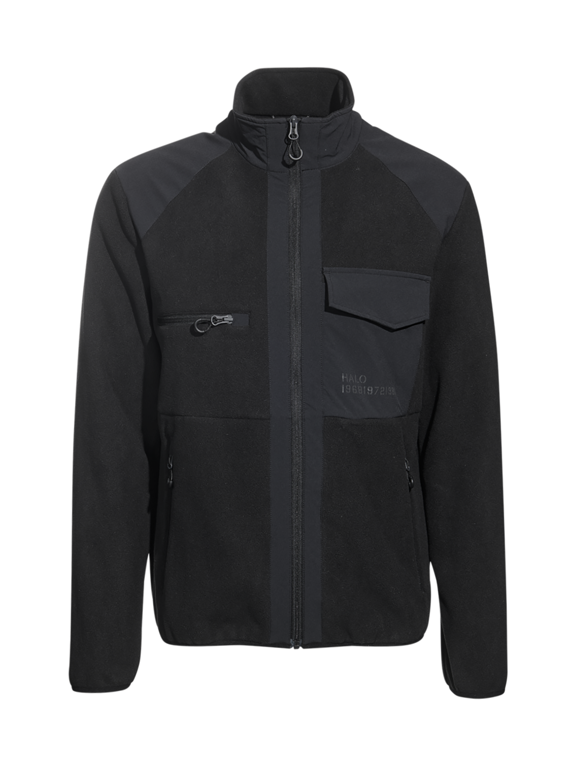 HALO PANELED FLEECE JACKET, BLACK, packshot