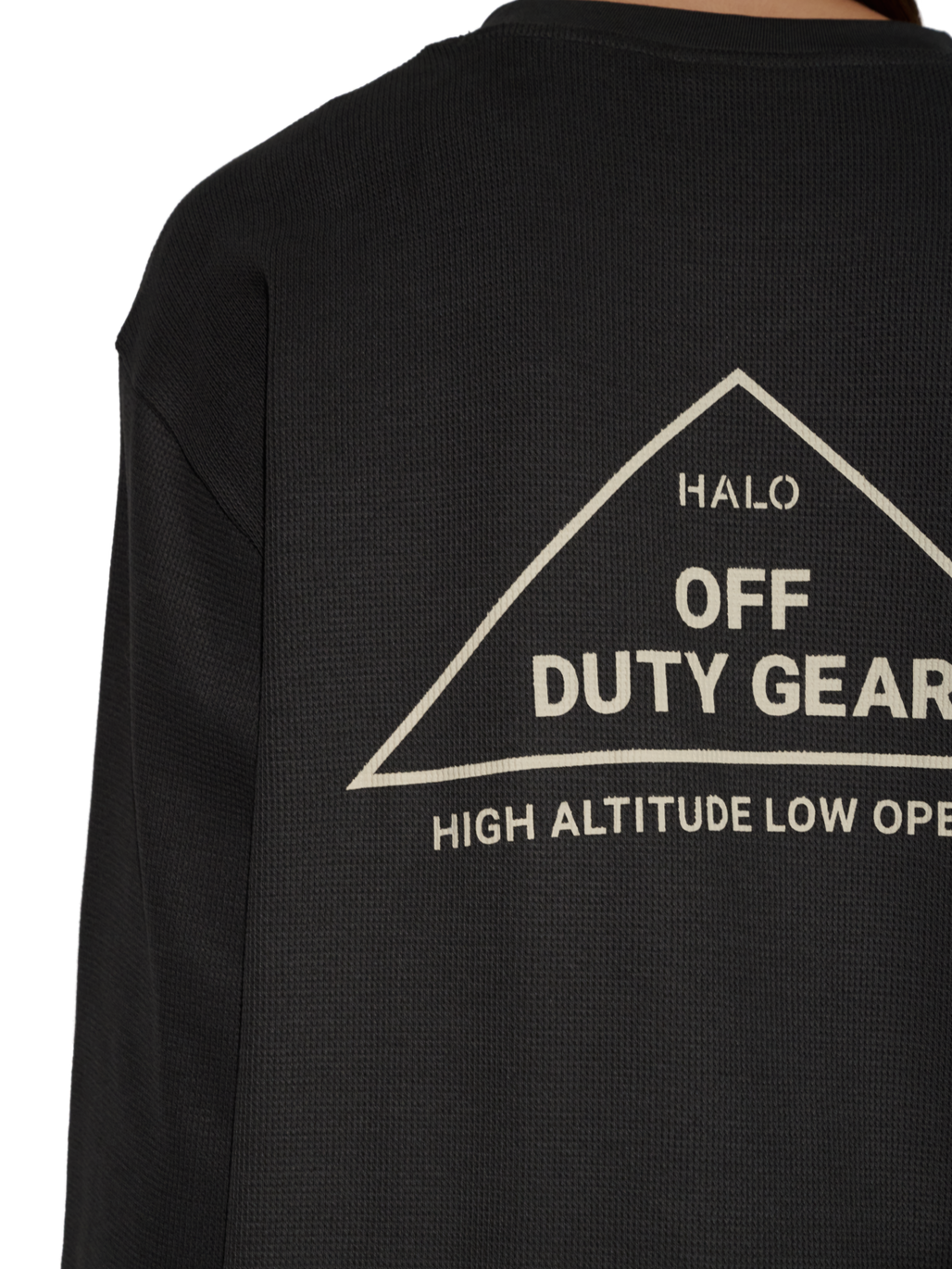 HALO GEAR WAFFLE L/S T-SHIRT, RAVEN/RAVEN, model