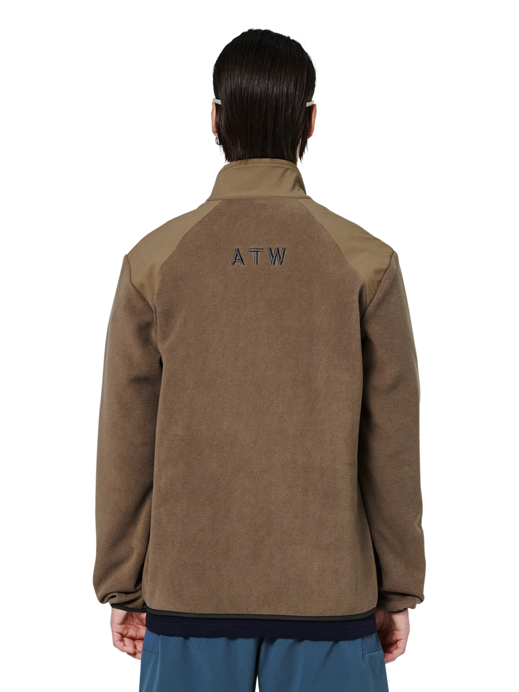 HALO PANELED FLEECE JACKET, CHOCOLATE CHIP, model