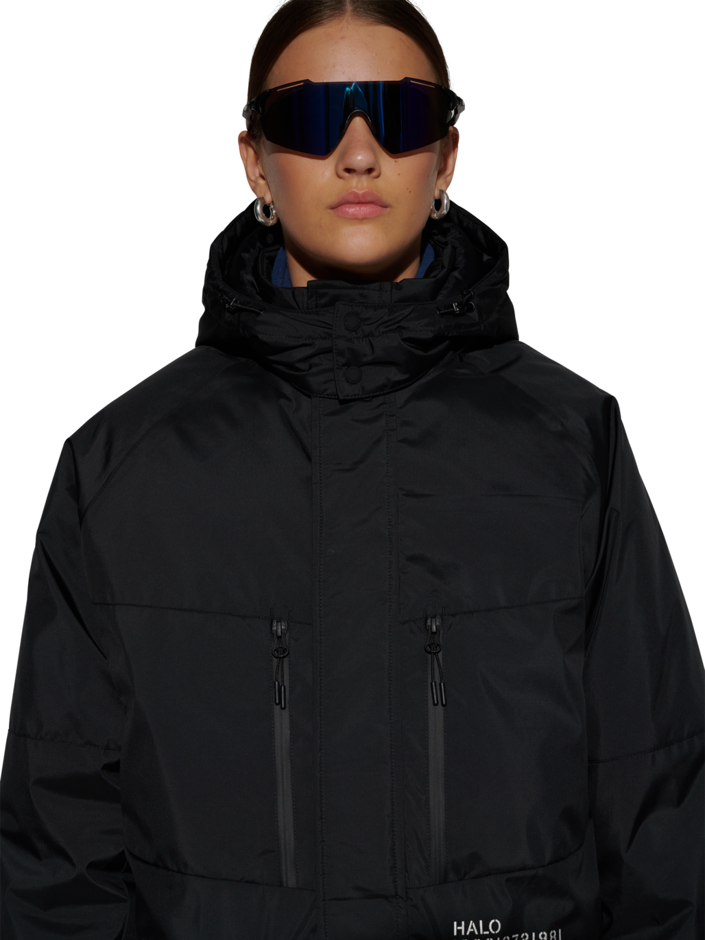 HALO SHIELD THERMOLITE PARKA, BLACK, model