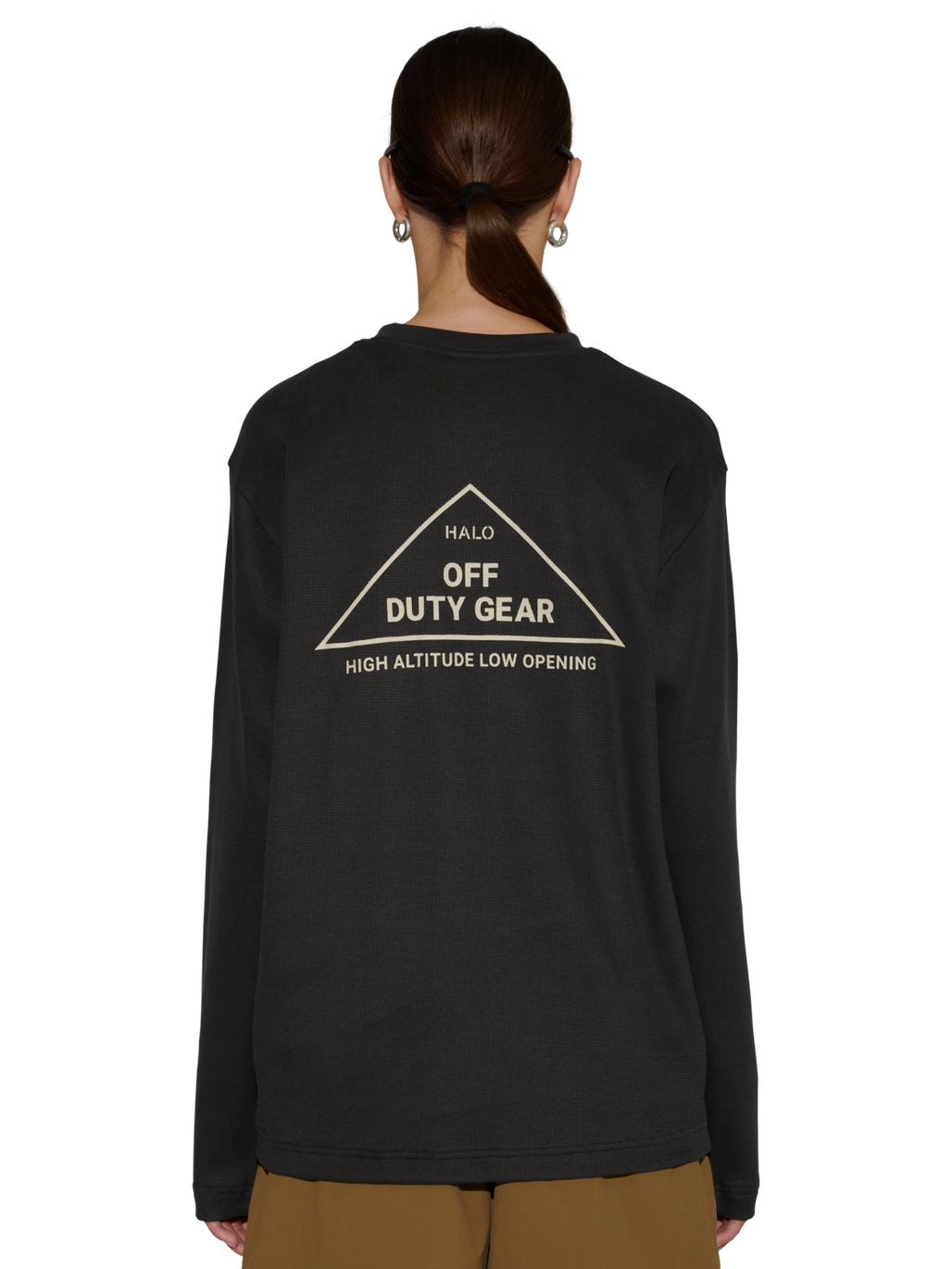 HALO GEAR WAFFLE L/S T-SHIRT, RAVEN/RAVEN, model