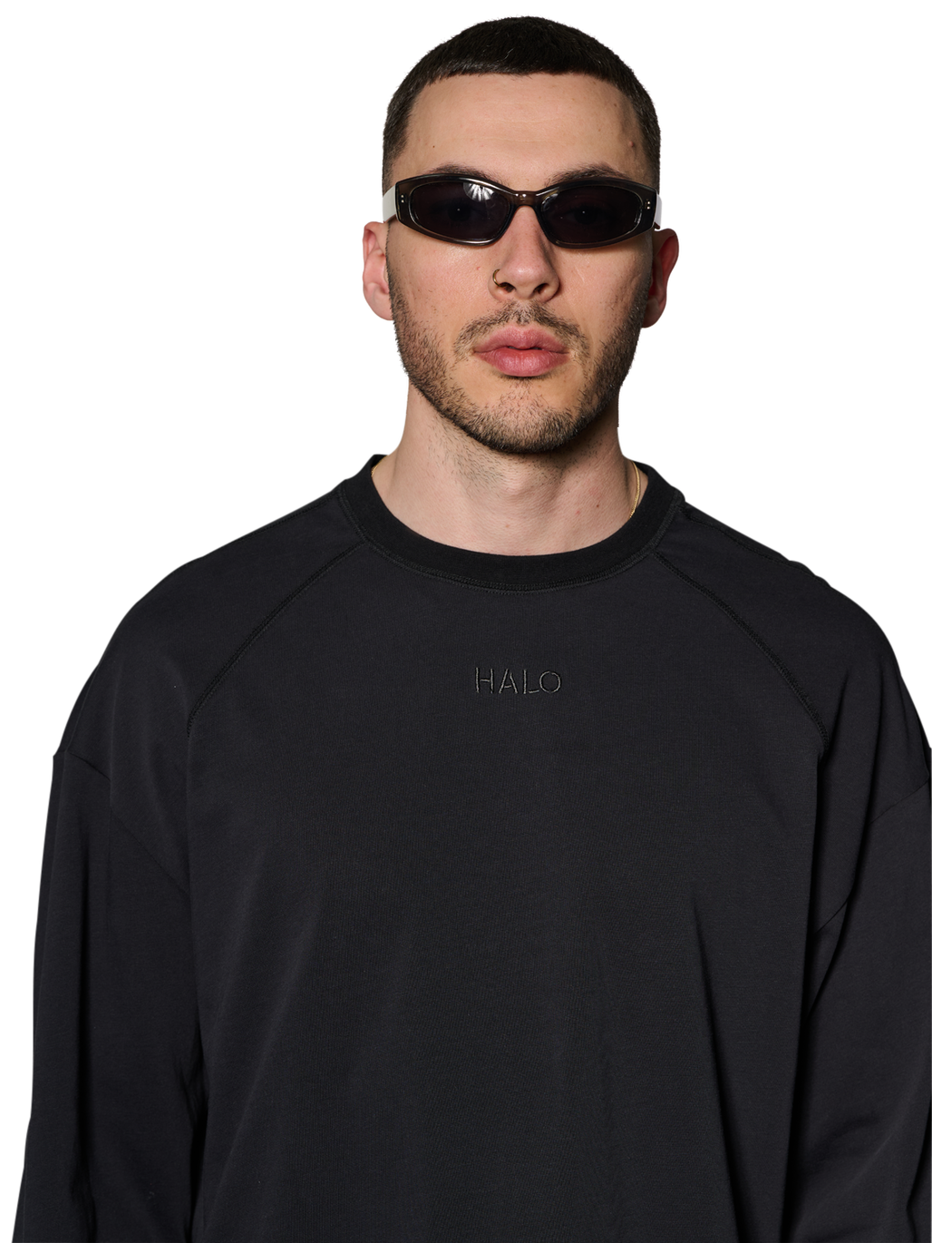 HALO CORDURA L/S T-SHIRT, BLACK, model