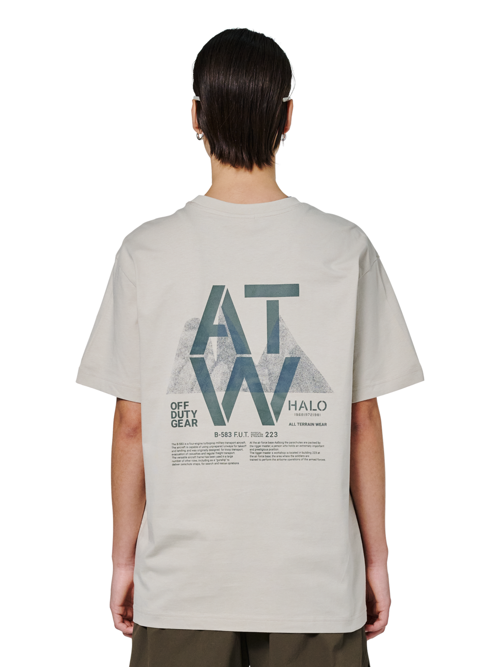 HALO GRAPHIC T-SHIRT 04, SILVER LINING, model