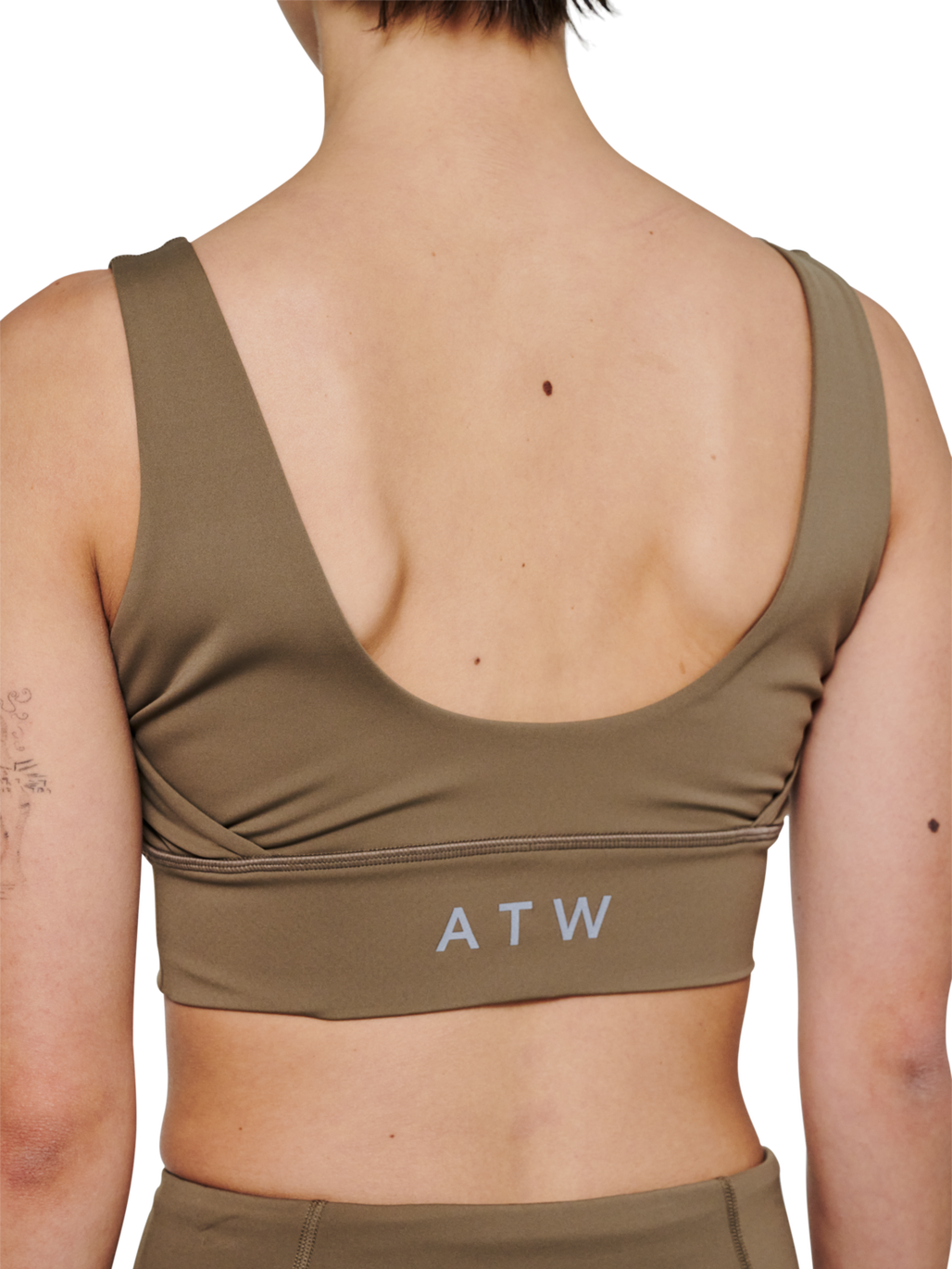 HALO WOMEN TRAINING BRA, CHOCOLATE CHIP, model