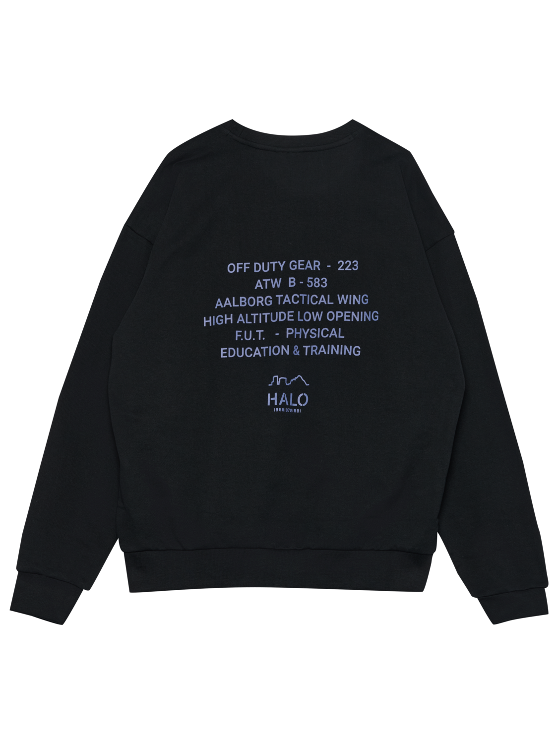 HALO GRAPHIC BOXY CREW, BLACK/BLACK, packshot