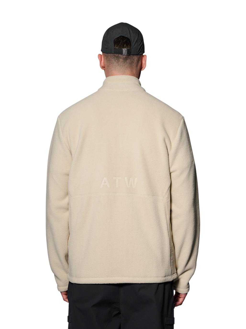 HALO ATW TEDDY FLEECE JACKET, OYSTER GRAY, model