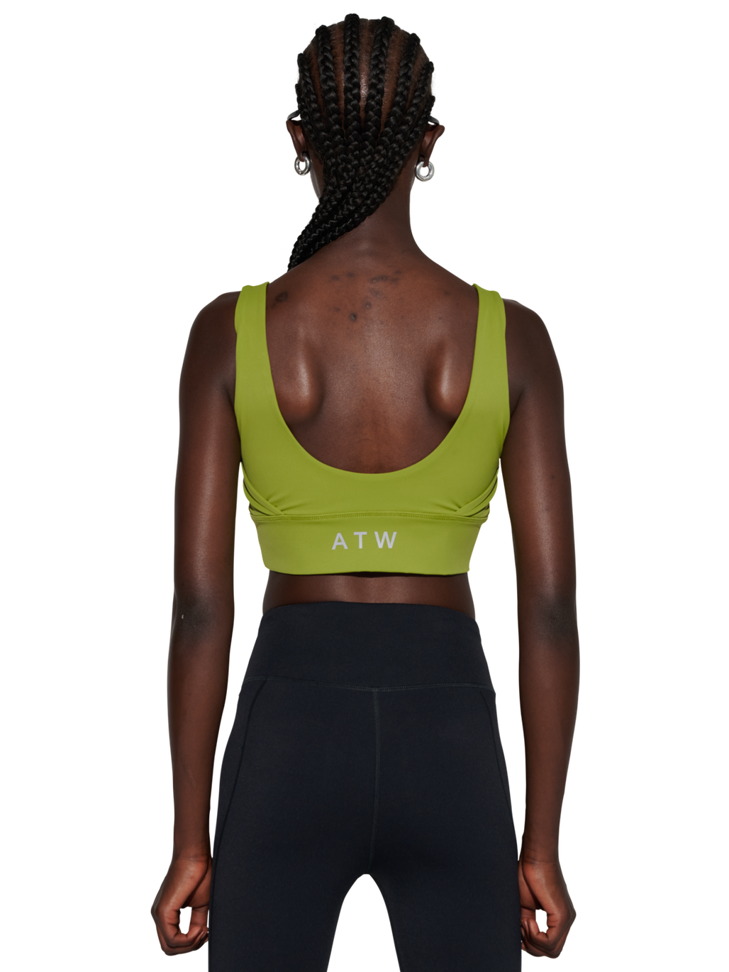 HALO WOMEN TRAINING BRA, TURTLE GREEN, model