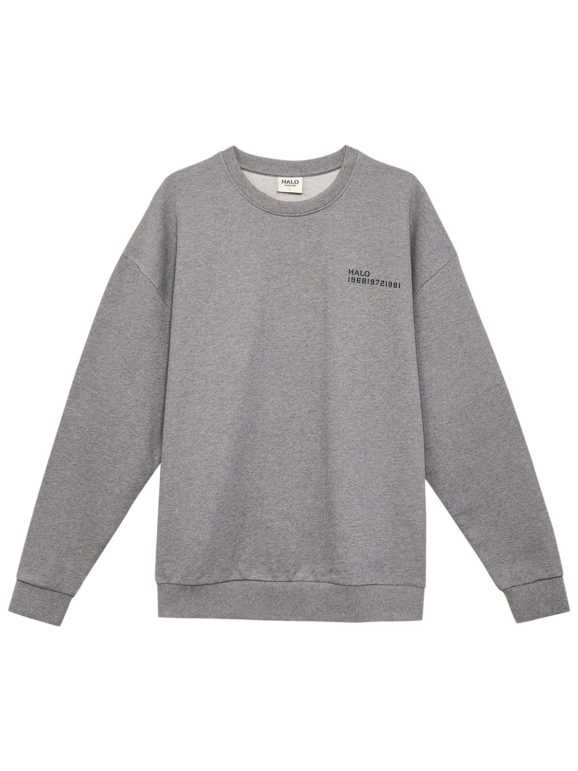 HALO ESSENTIAL CREW, GREY MELANGE/GREY MELANGE, packshot