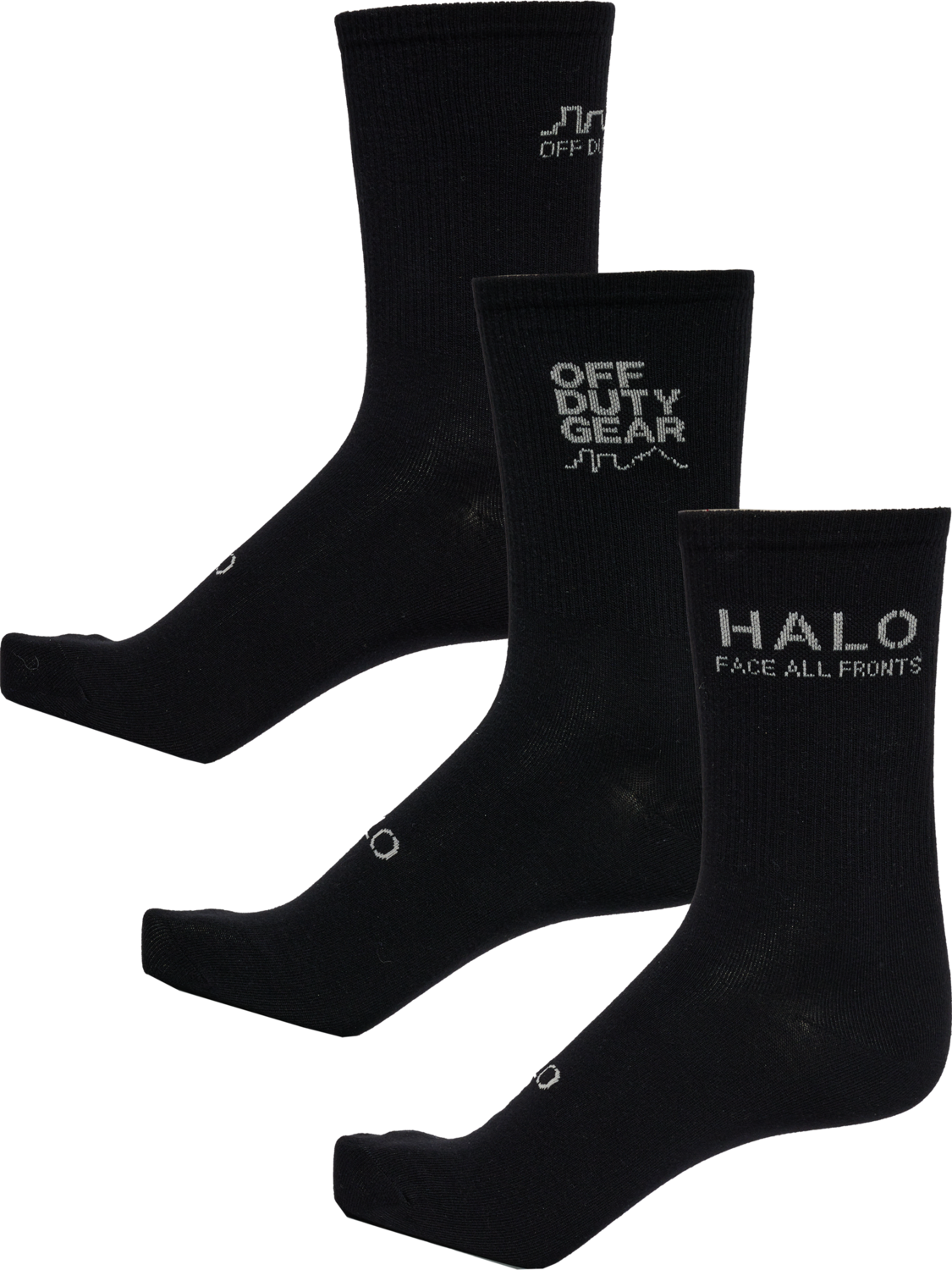 HALO COTTON SOCKS, BLACK/SILVER LINING, packshot