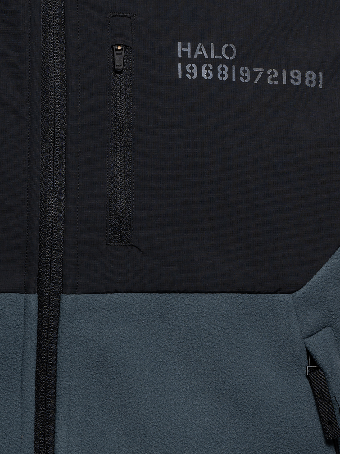 HALO BLOCKED FLEECE VEST, DARK SLATE, packshot