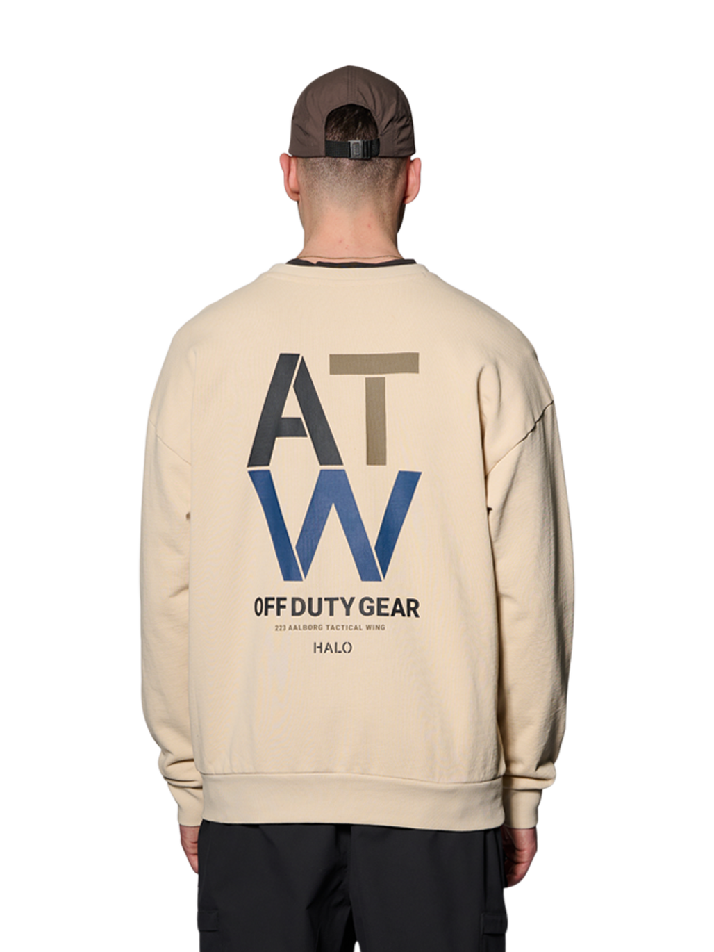 HALO DUTY CREW, OYSTER GRAY, model