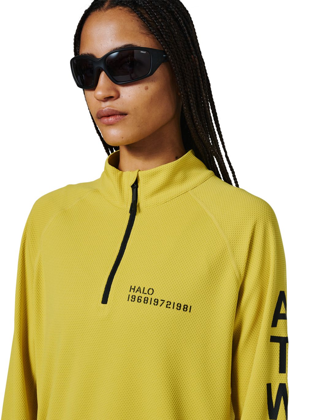 HALO SORONA HALF ZIP, WARM OLIVE, model