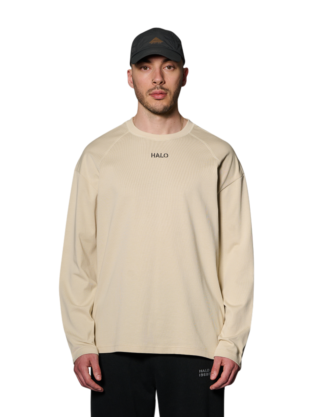HALO CORDURA L/S T-SHIRT, OYSTER GRAY, model