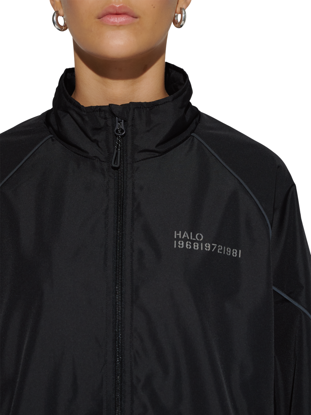 HALO TRACKSUIT  JACKET, BLACK, model