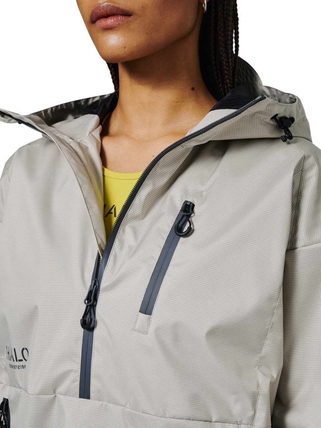 HALO DEFENSE ANORAK, SILVER LINING, model