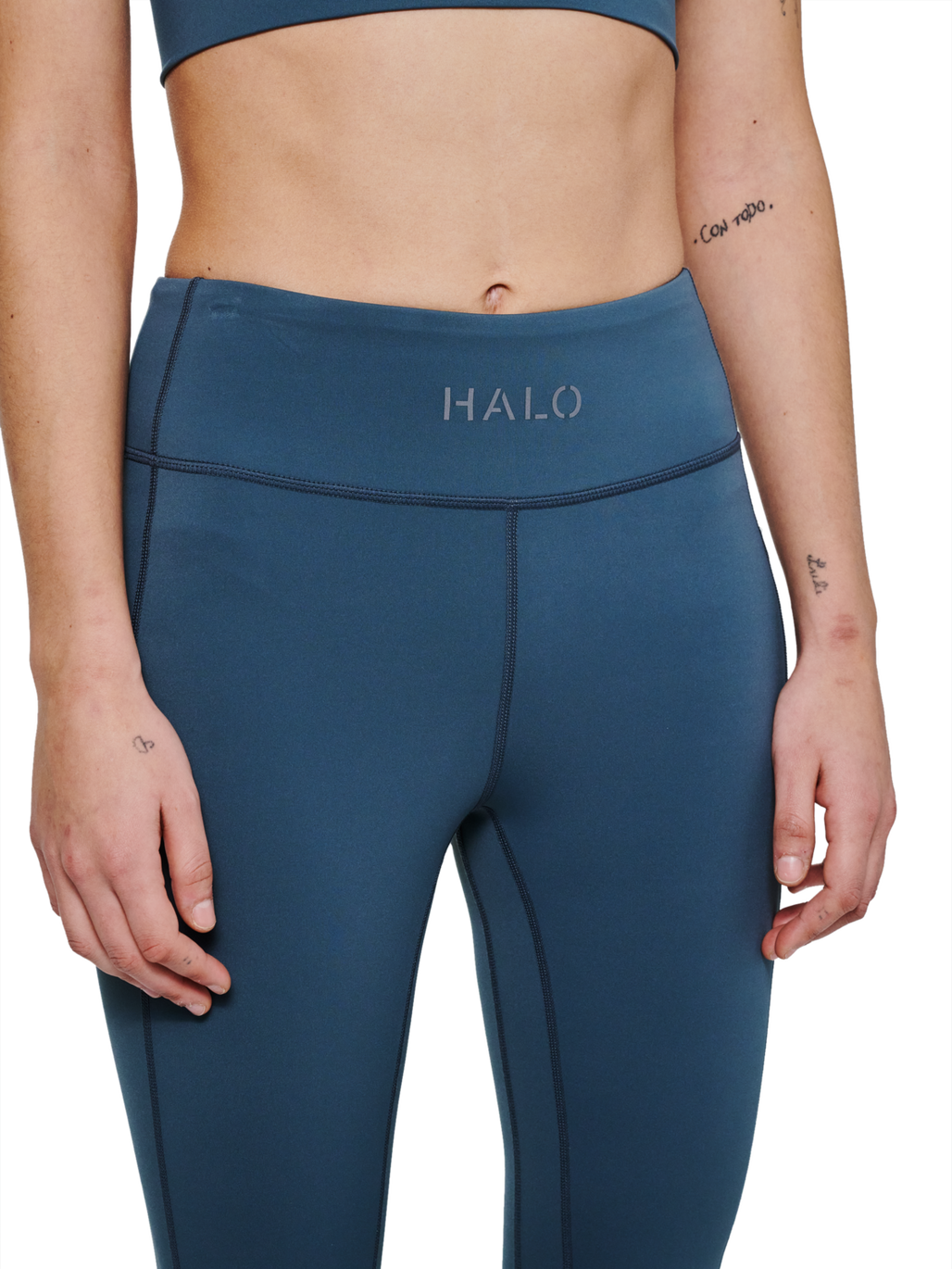 HALO WOMEN TRAINING TIGHTS, DARK SLATE, model