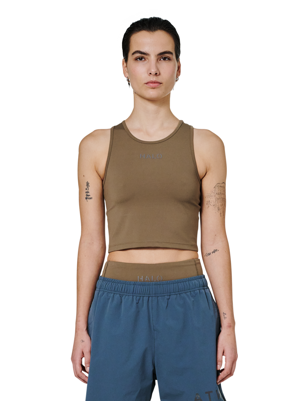 HALO WOMEN TRAINING TOP, CHOCOLATE CHIP, model