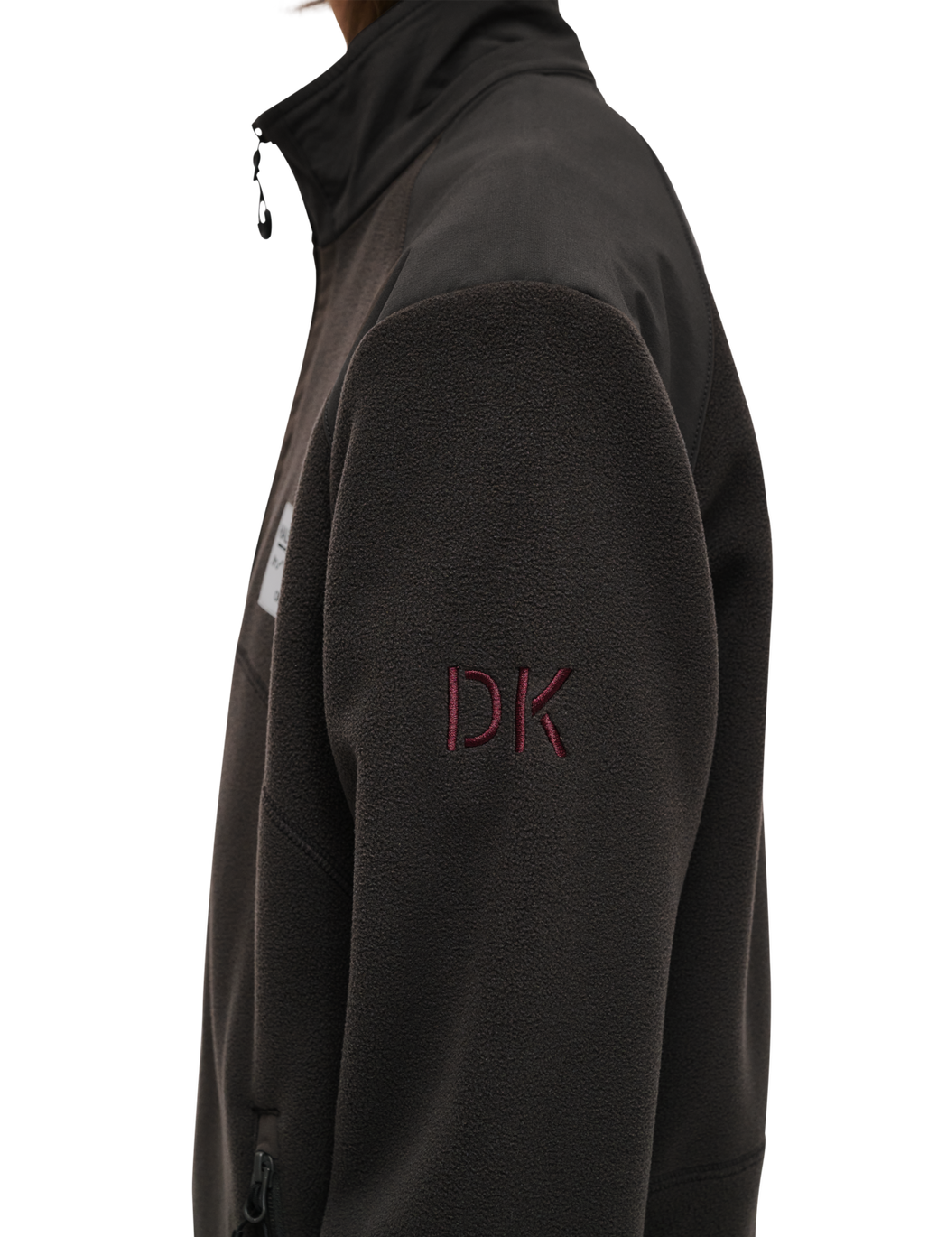 HALO DBU PANELED FLEECE JACKET, RAVEN, model