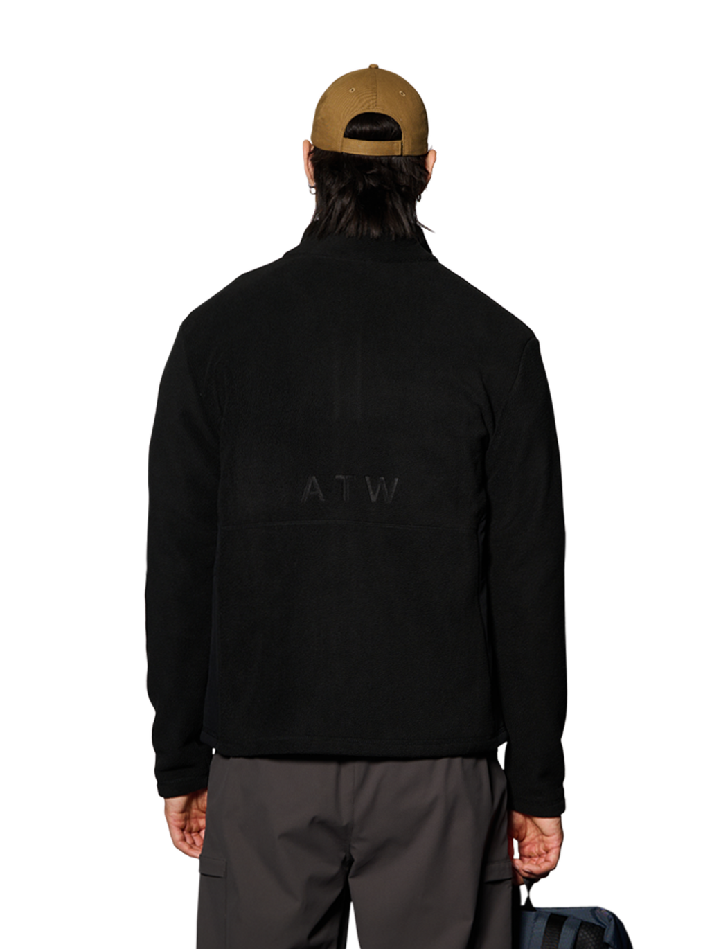HALO ATW TEDDY FLEECE JACKET, BLACK, model