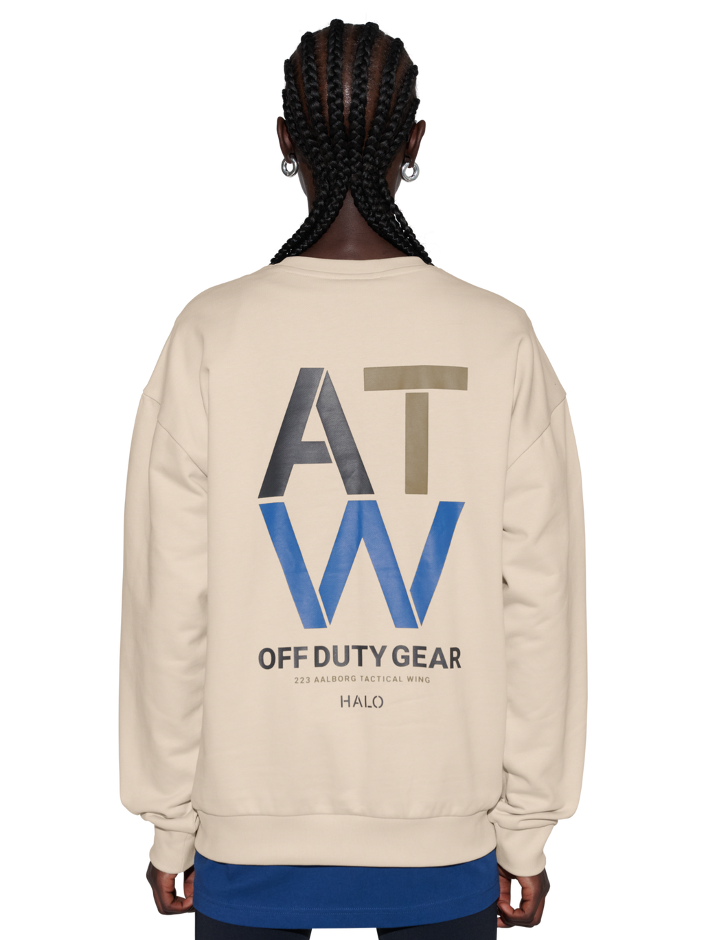 HALO DUTY CREW, OYSTER GRAY, model