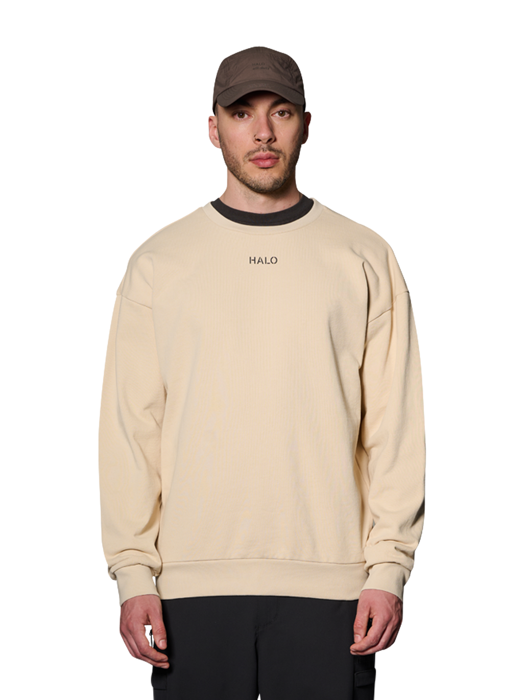 HALO DUTY CREW, OYSTER GRAY, model