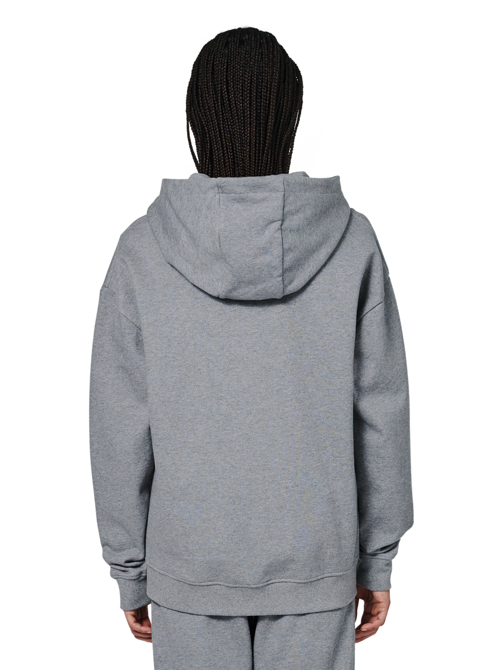 HALO ESSENTIAL HOODIE, GREY MELANGE, model