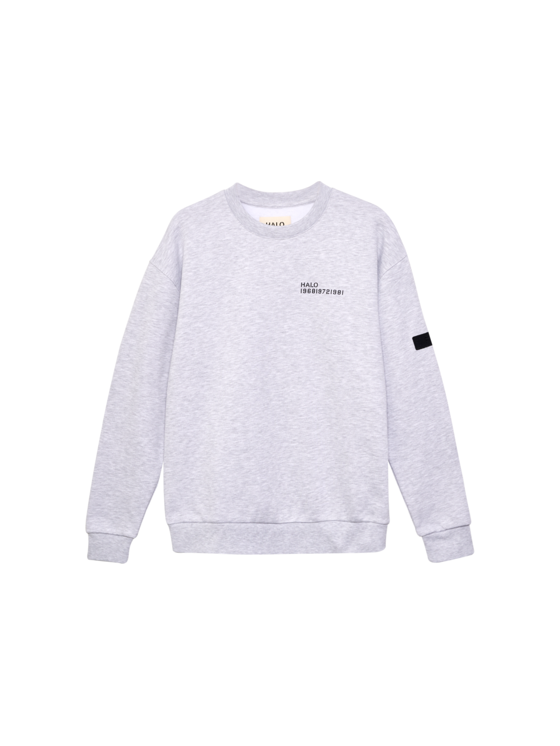 HALO COTTON CREW, LT GREY MELANGE, packshot