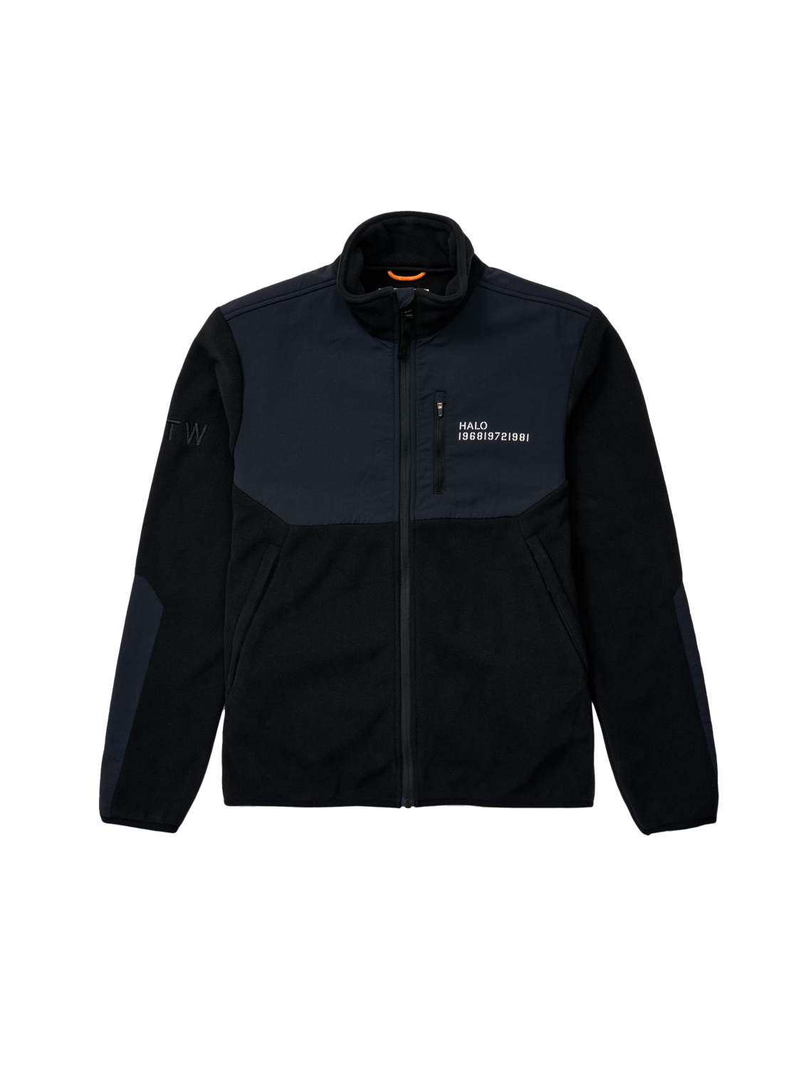 HALO BLOCKED ZIP FLEECE, BLACK, packshot