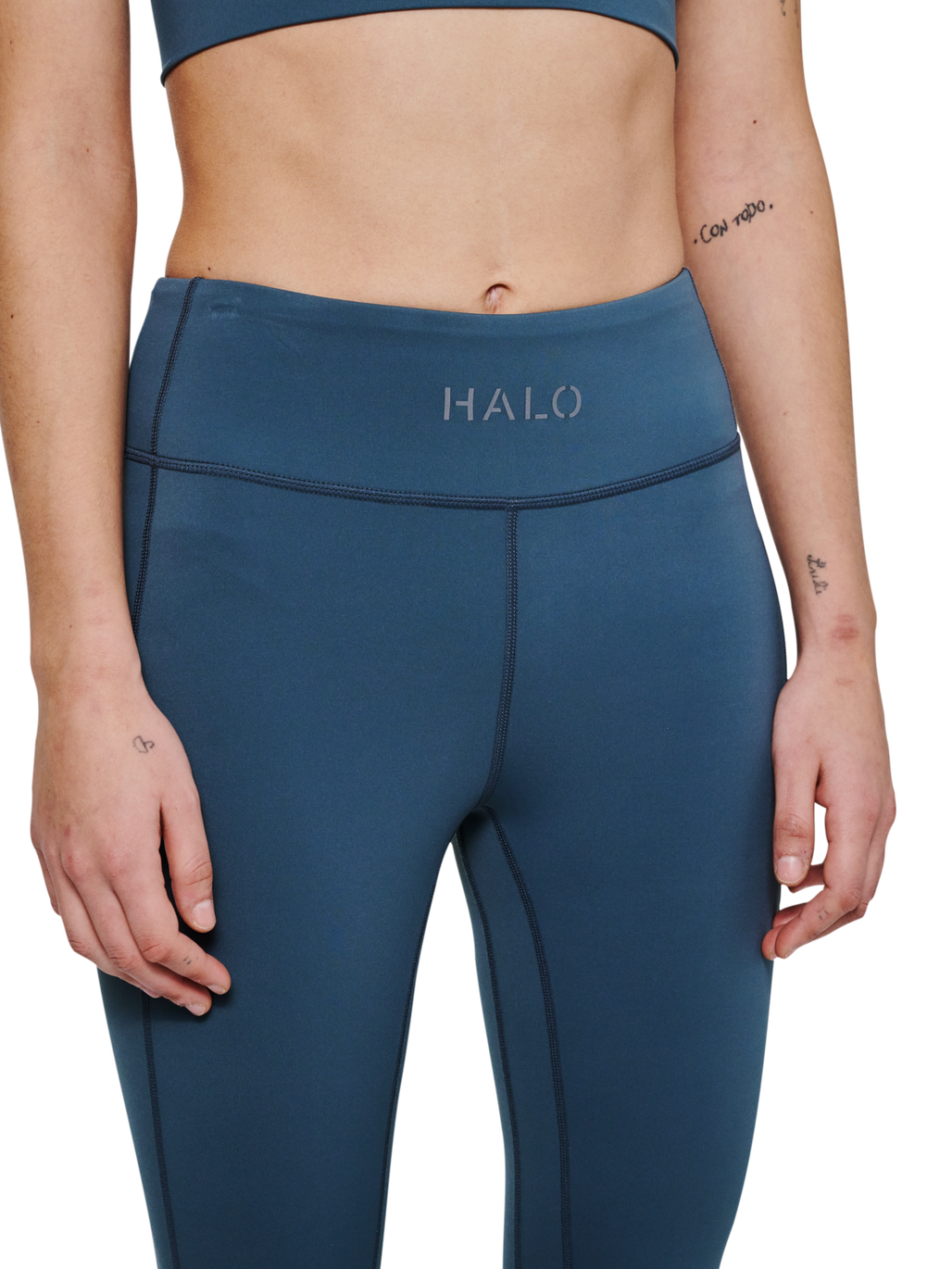 HALO WOMEN TRAINING TIGHTS, DARK SLATE, model