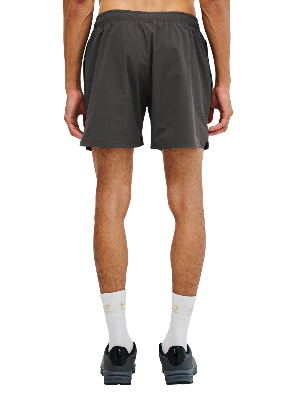 HALO SHORTS, RAVEN/WARM OLIVE, model