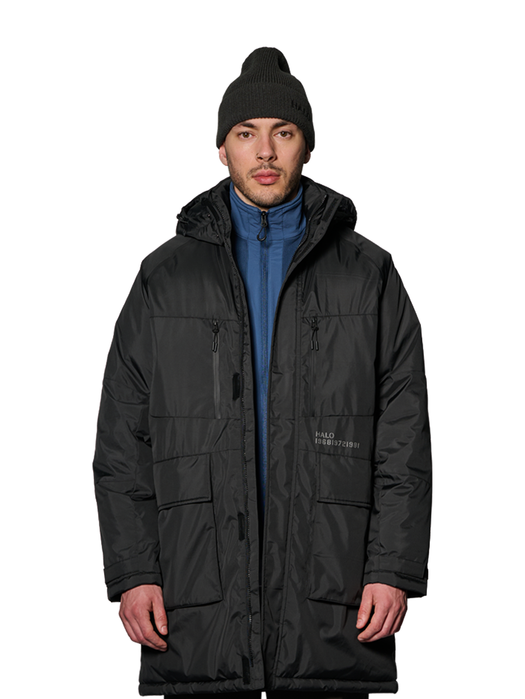 HALO SHIELD THERMOLITE PARKA, BLACK, model