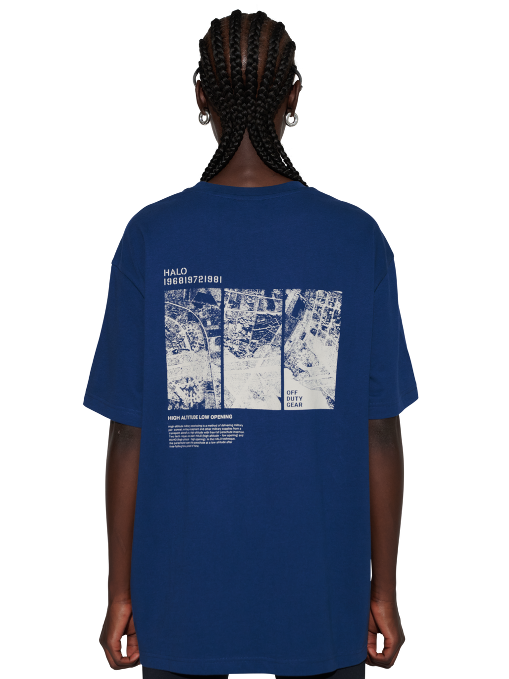 HALO MAP T-SHIRT, SARGASSO SEA, model