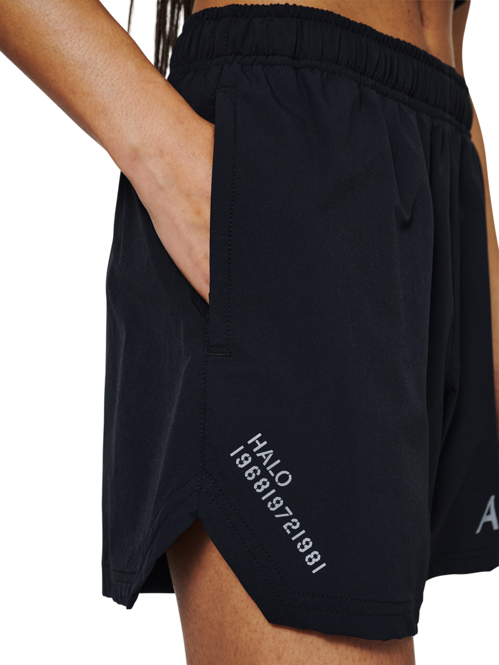 HALO SHORTS, BLACK, model