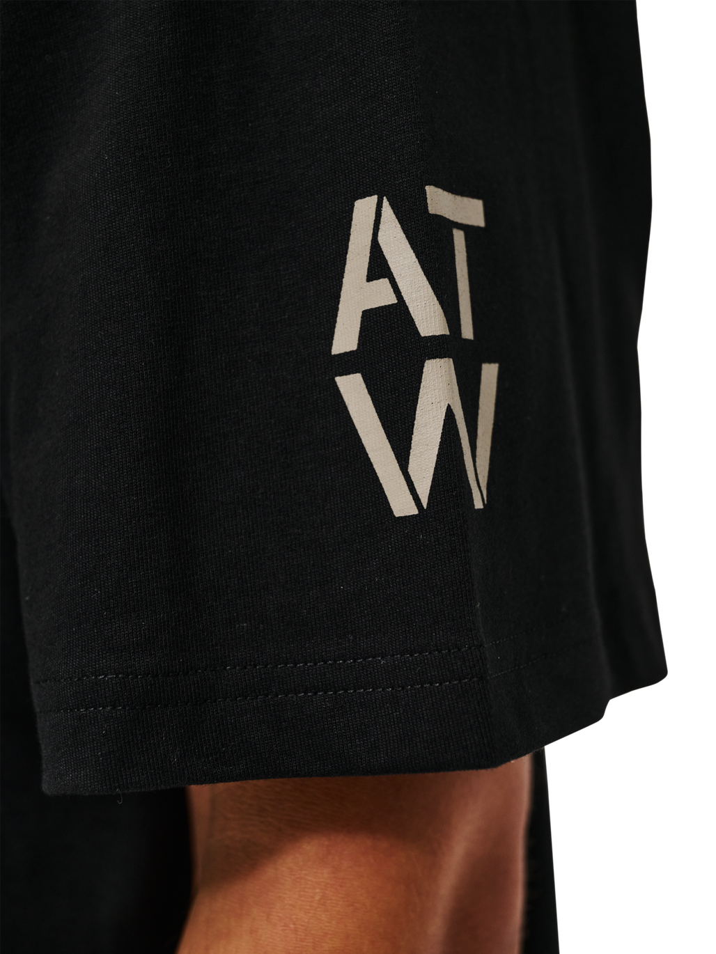 HALO GRAPHIC BOXY T-SHIRT, BLACK/SENECA ROCK, model