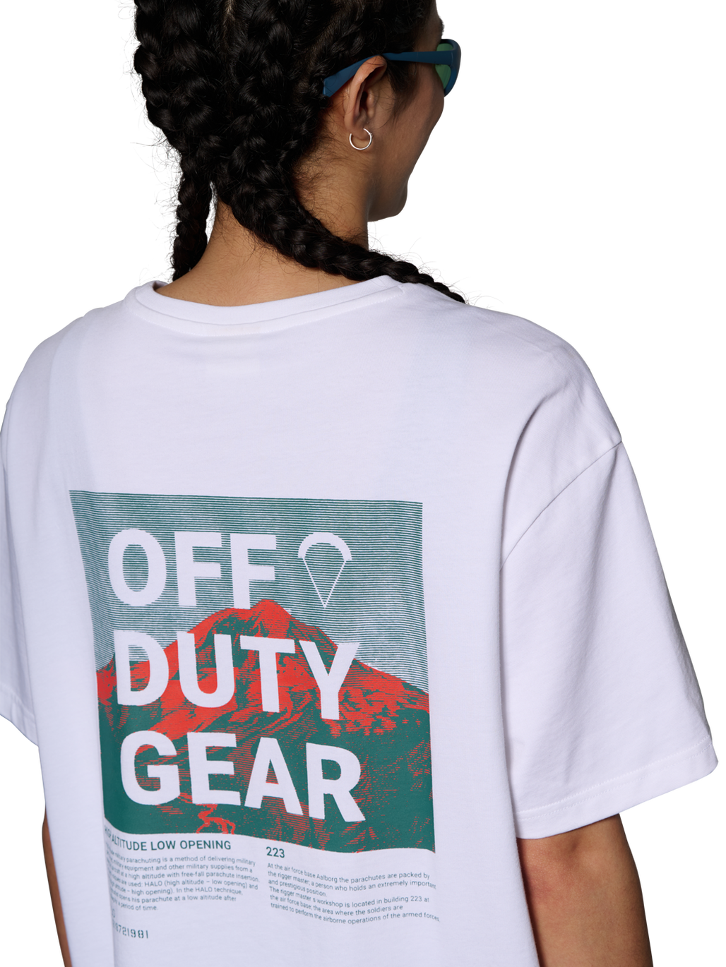 HALO AIR FORCE T-SHIRT, WHITE, model