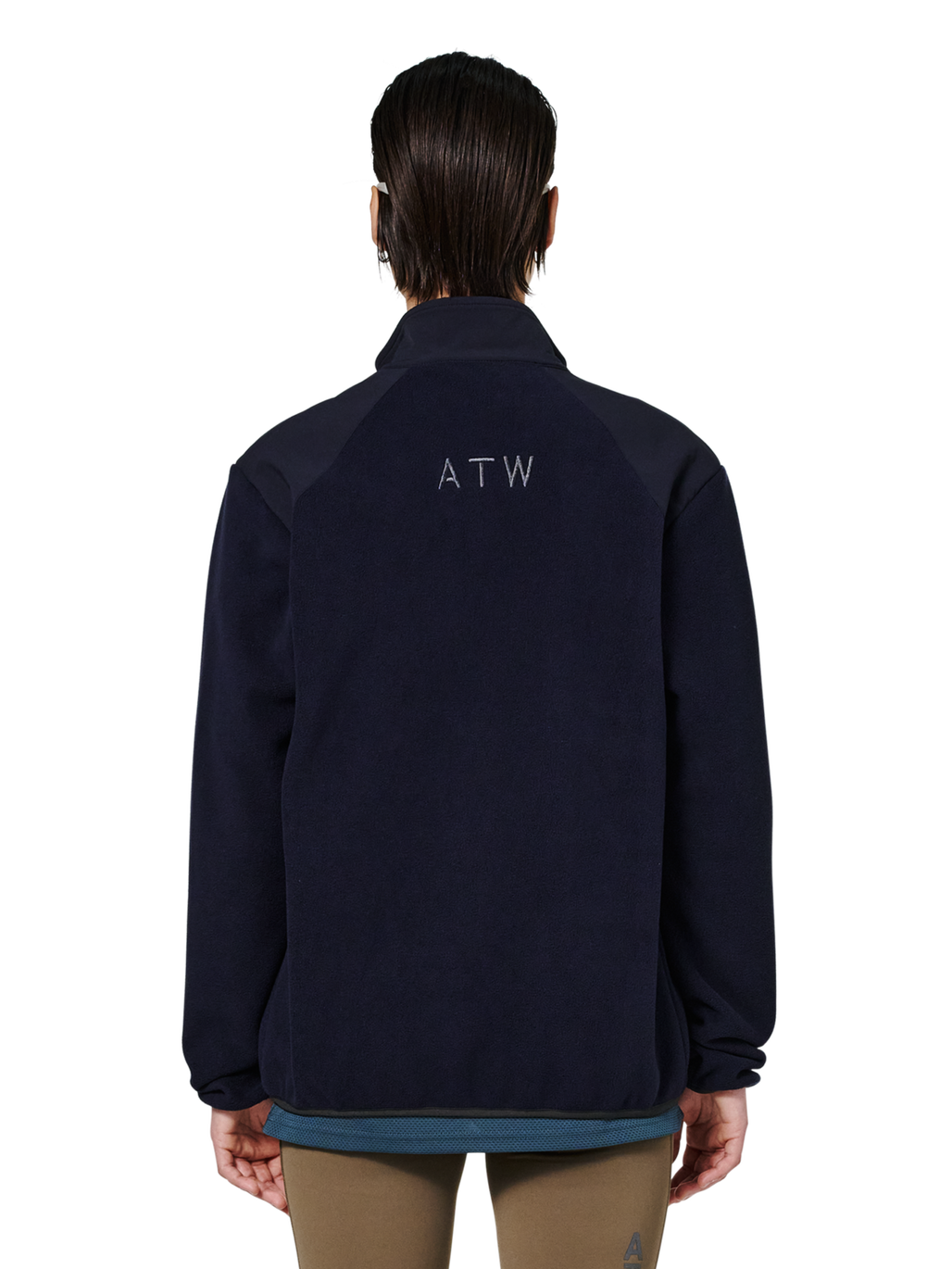 HALO PANELED FLEECE JACKET, DEEP WELL, model