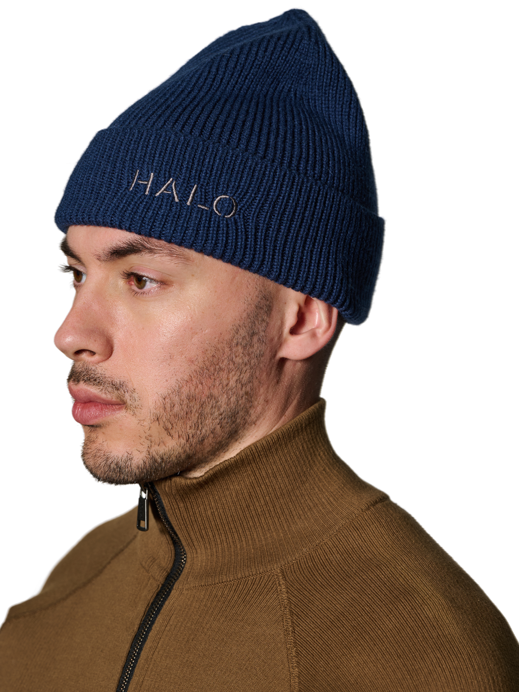 HALO WOOL MIX BEANIE, SARGASSO SEA, model