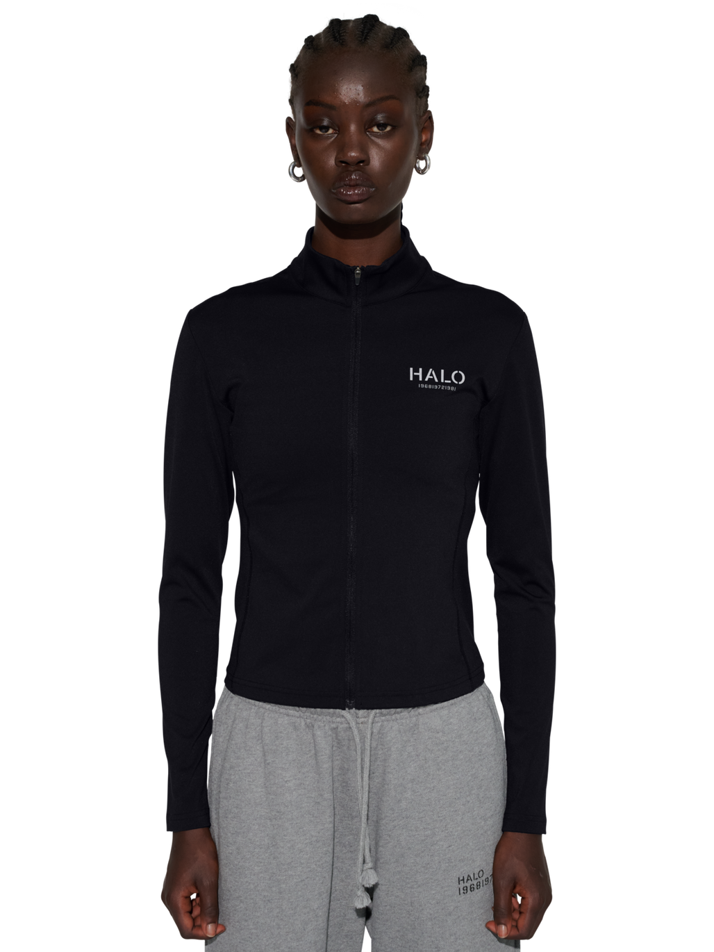 HALO WOMENS TRAINING ZIP SHIRT, BLACK, model