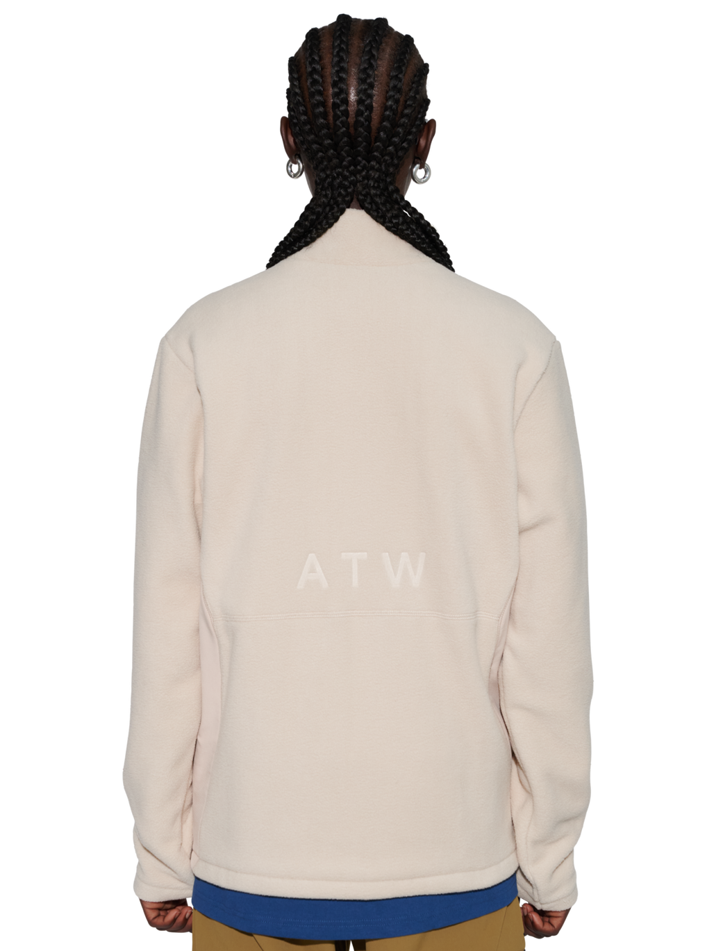 HALO ATW TEDDY FLEECE JACKET, OYSTER GRAY, model