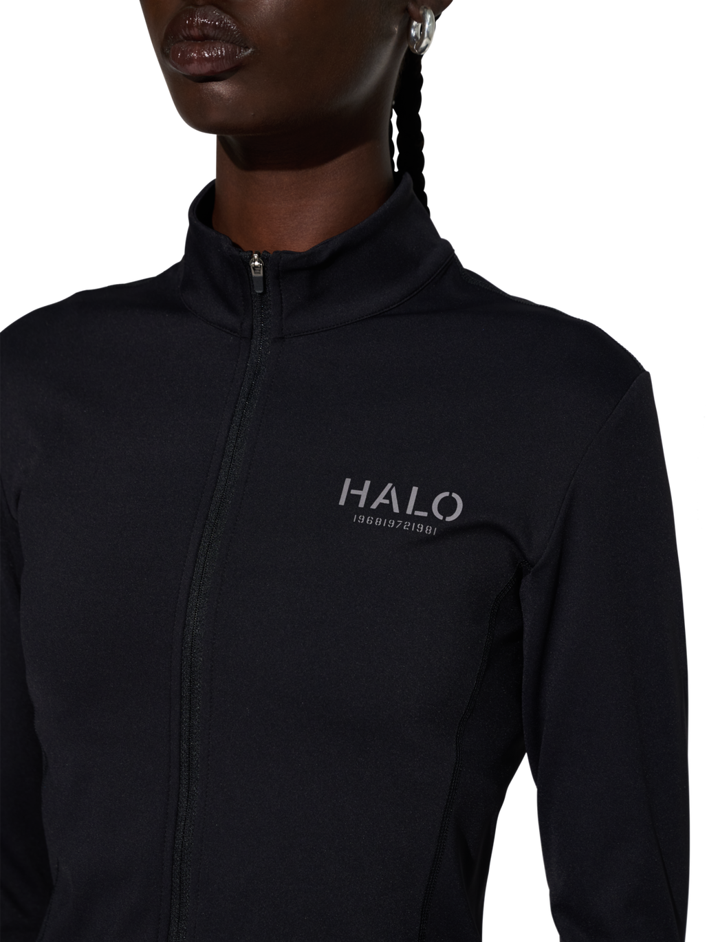 HALO WOMENS TRAINING ZIP SHIRT, BLACK, model