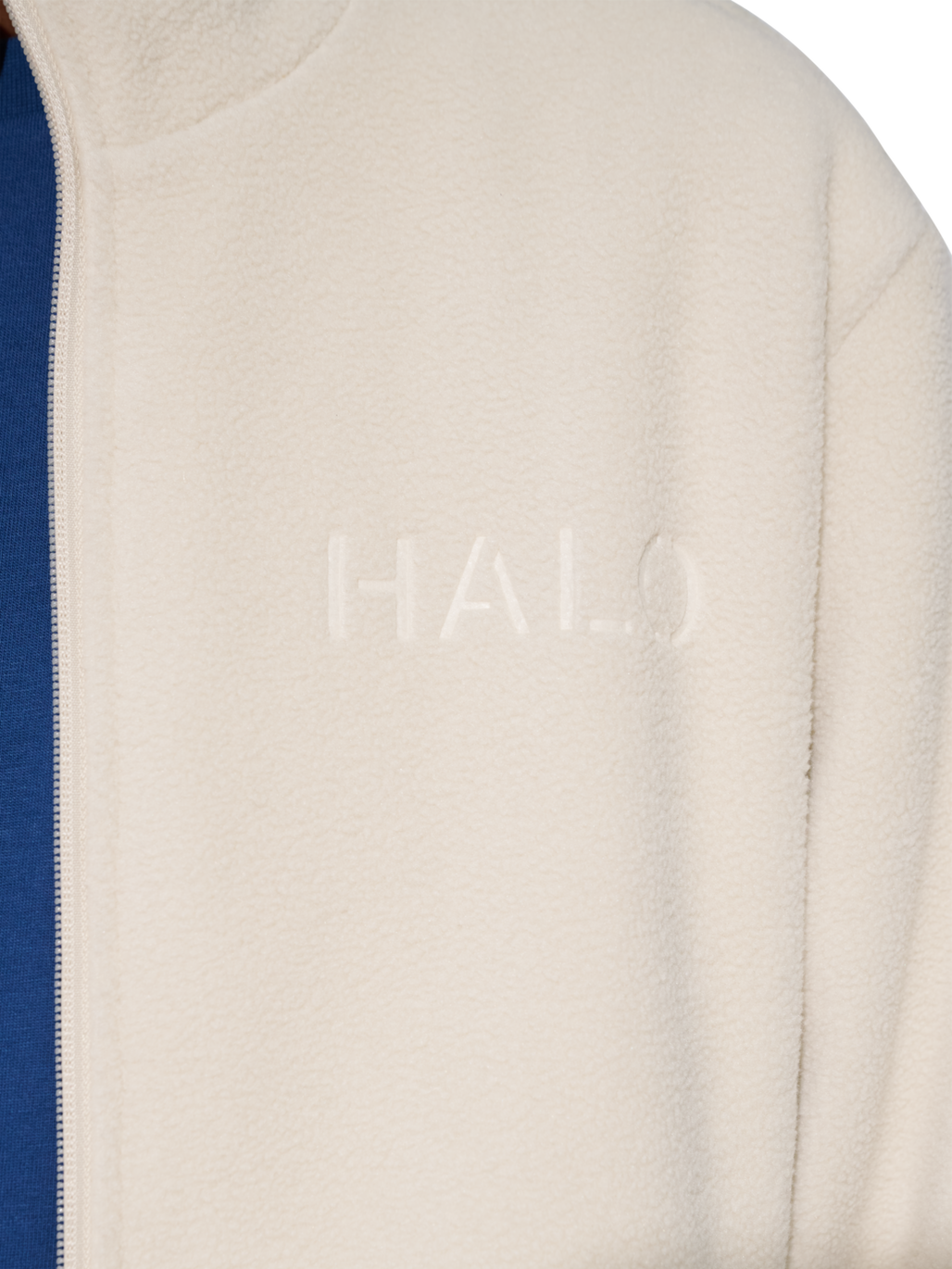 HALO ATW TEDDY FLEECE JACKET, OYSTER GRAY, model